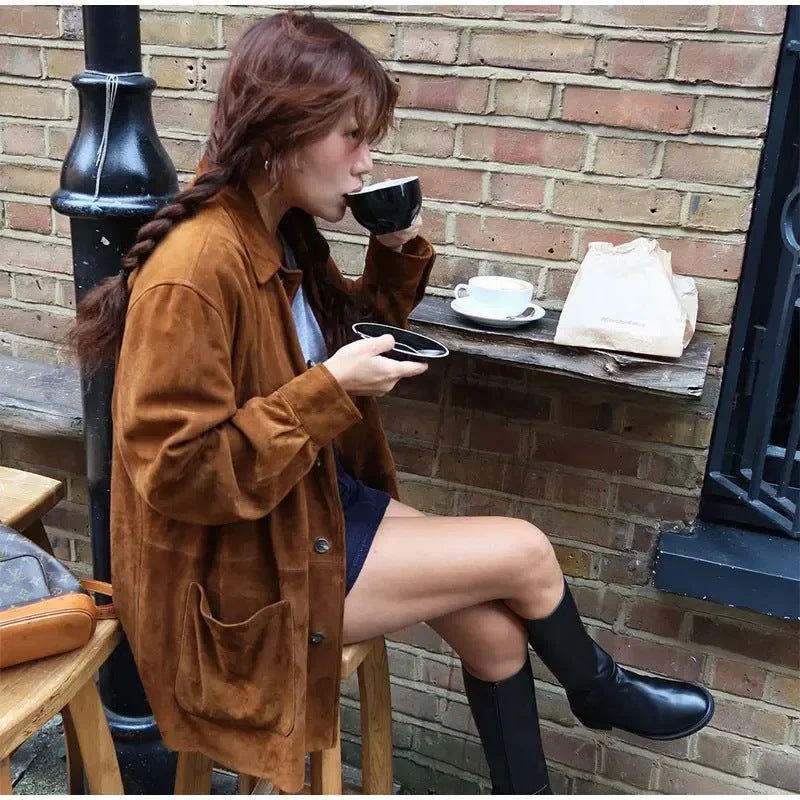 Lune London Elegant suede jacket for women
