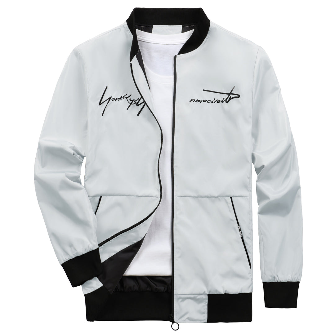 Trendy bomber jacket for men with elastic cuffs and practical zip pockets Lune London