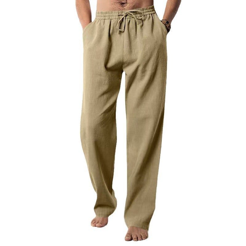 Casual linen pants for men with elastic waistband and side pockets Lune London