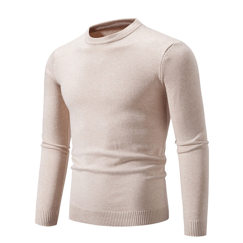 Men's Fine Knit Sweater with Round Neck and Ribbed Details Lune London
