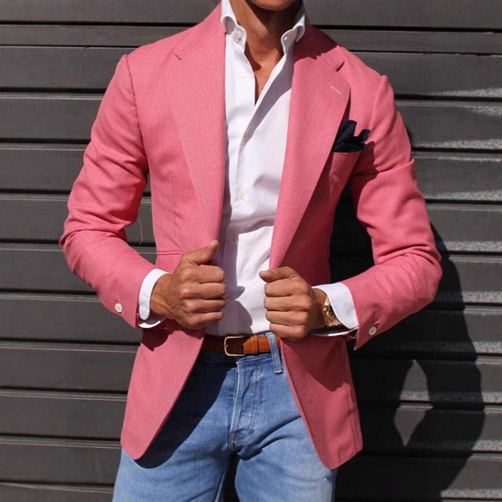 Men's Elegant Linen Blazer with Modern Cut and Textured Fabric Lune London