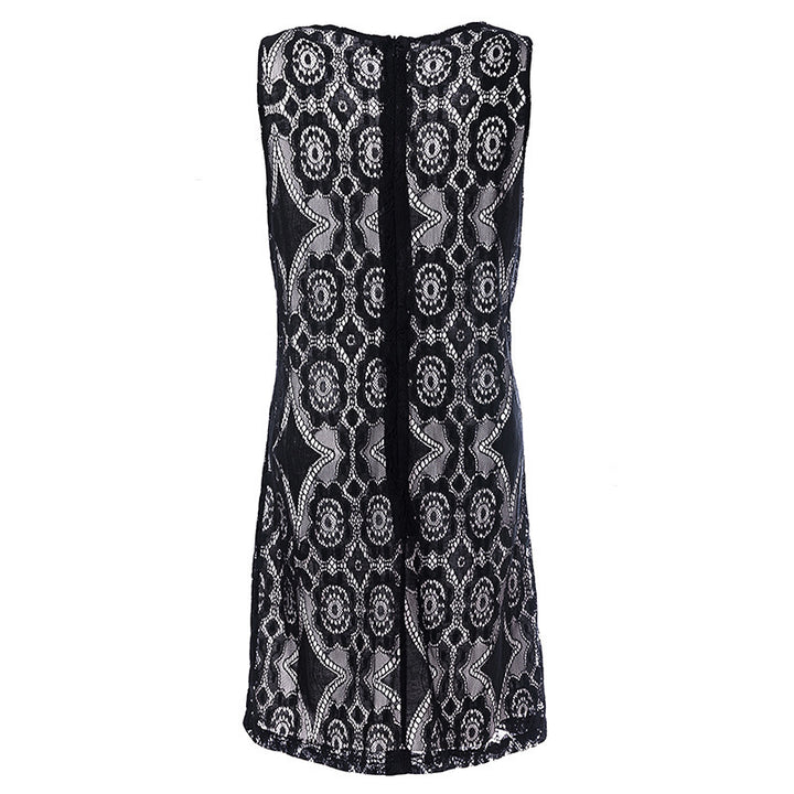 Lace dress for women with floral patterns and keyhole neckline Lune London