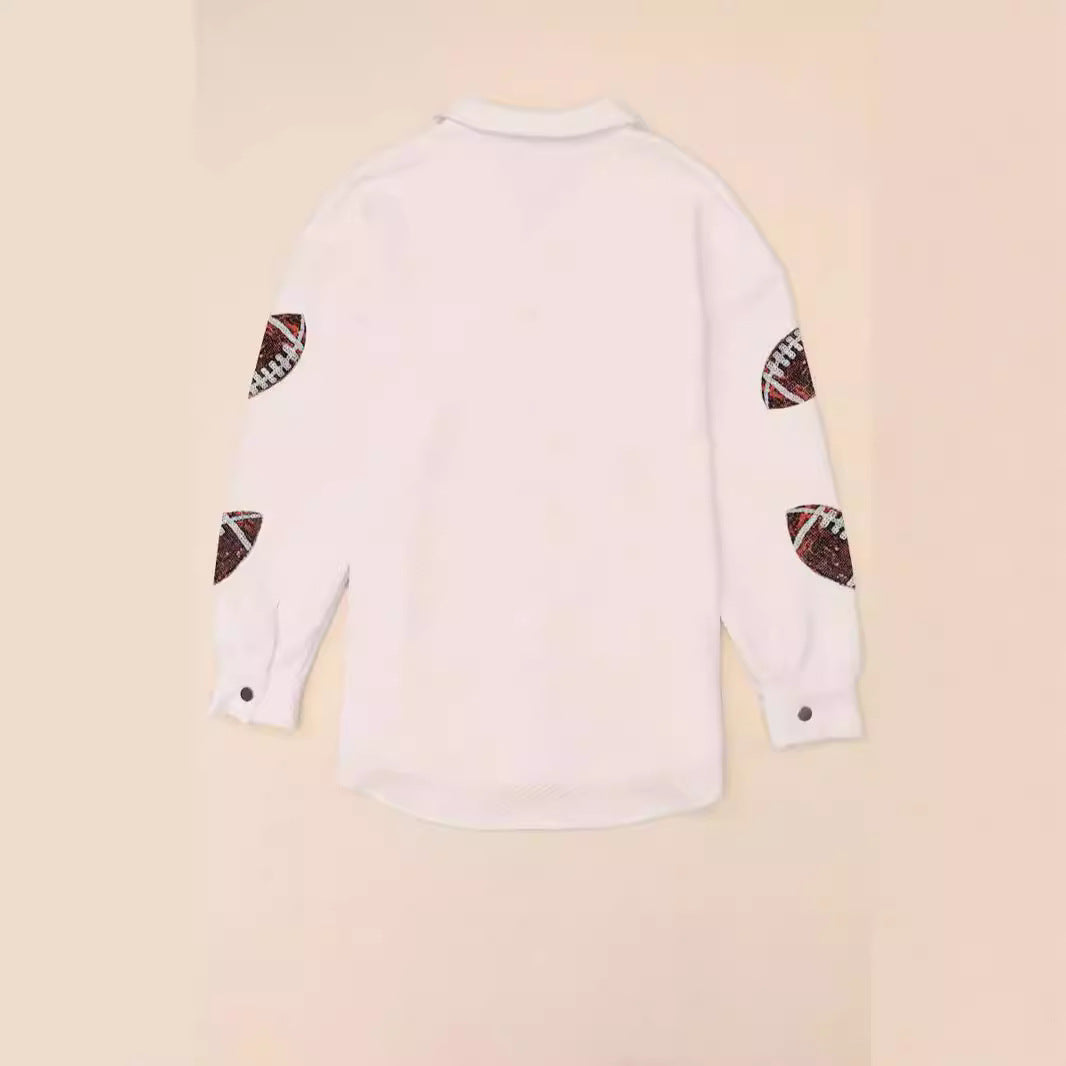 Oversized jacket for women with football design and practical pockets Lune London