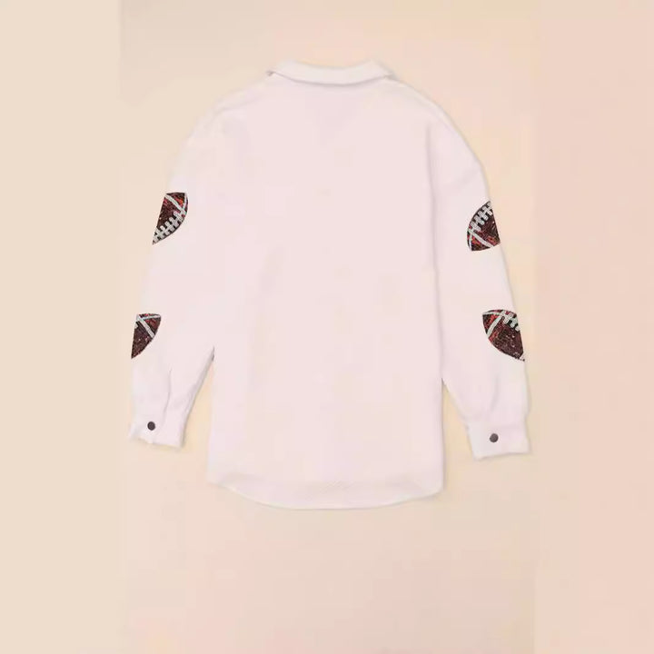 Oversized women's jacket with football design and practical pockets Lune London