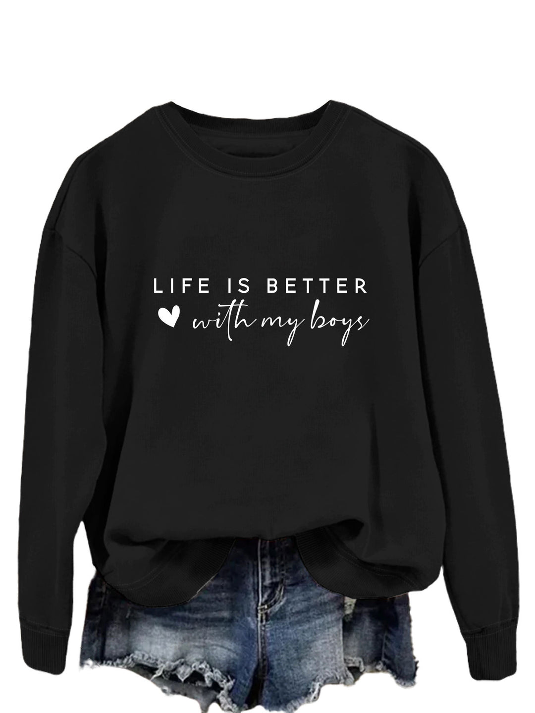Pull femme confortable à col rond avec impression inspirante Chic & Stil