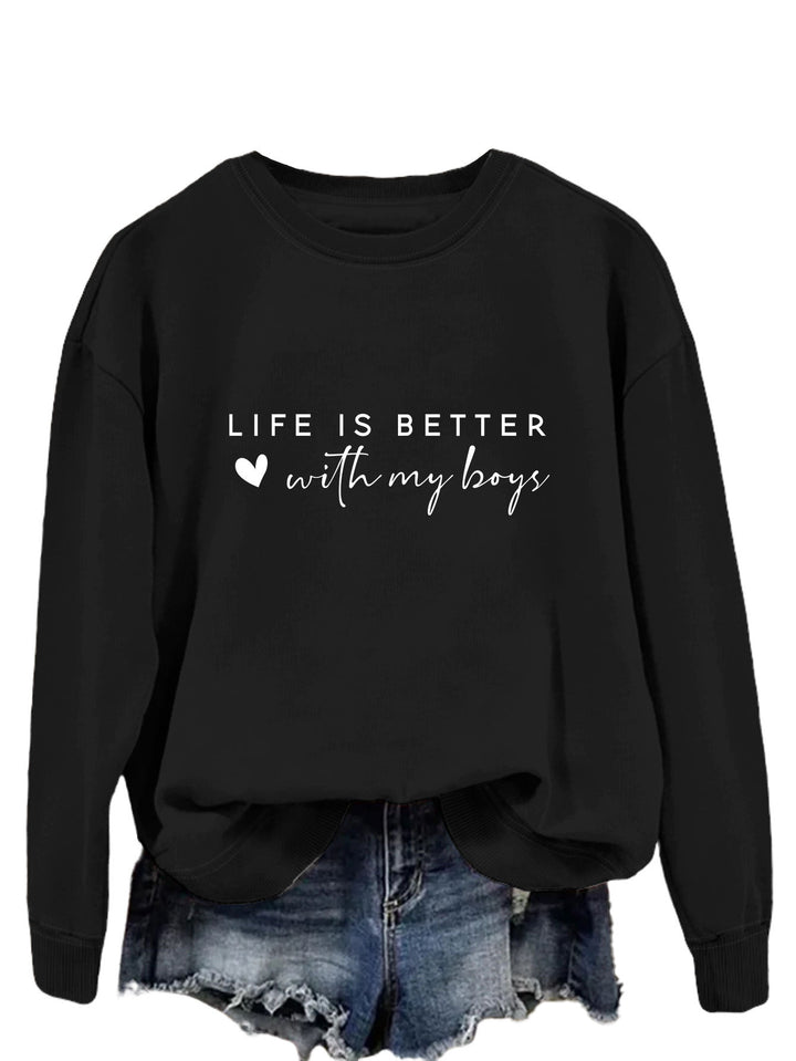Pull femme confortable à col rond avec impression inspirante Chic & Stil