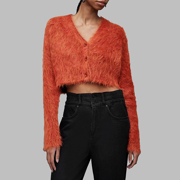 Short-sleeved jacket for women with soft fleece design Lune London