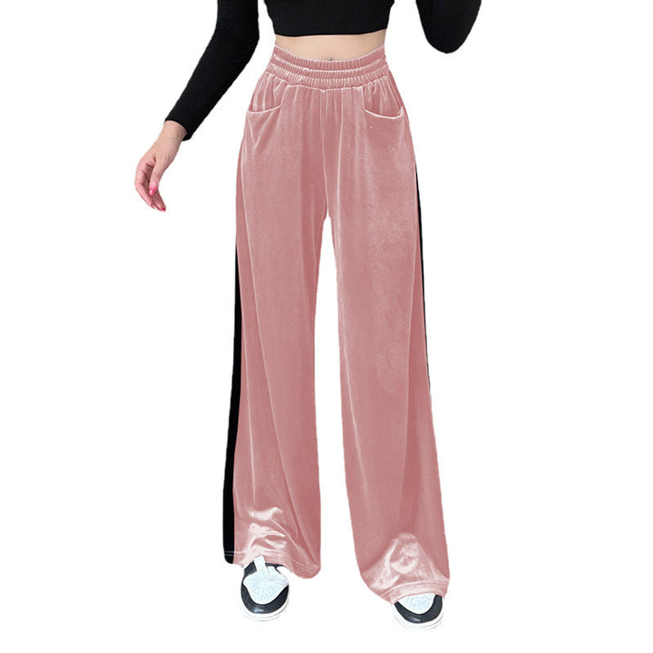 Wide Palazzo pants for women in velvety material with high waist and practical pockets Lune London