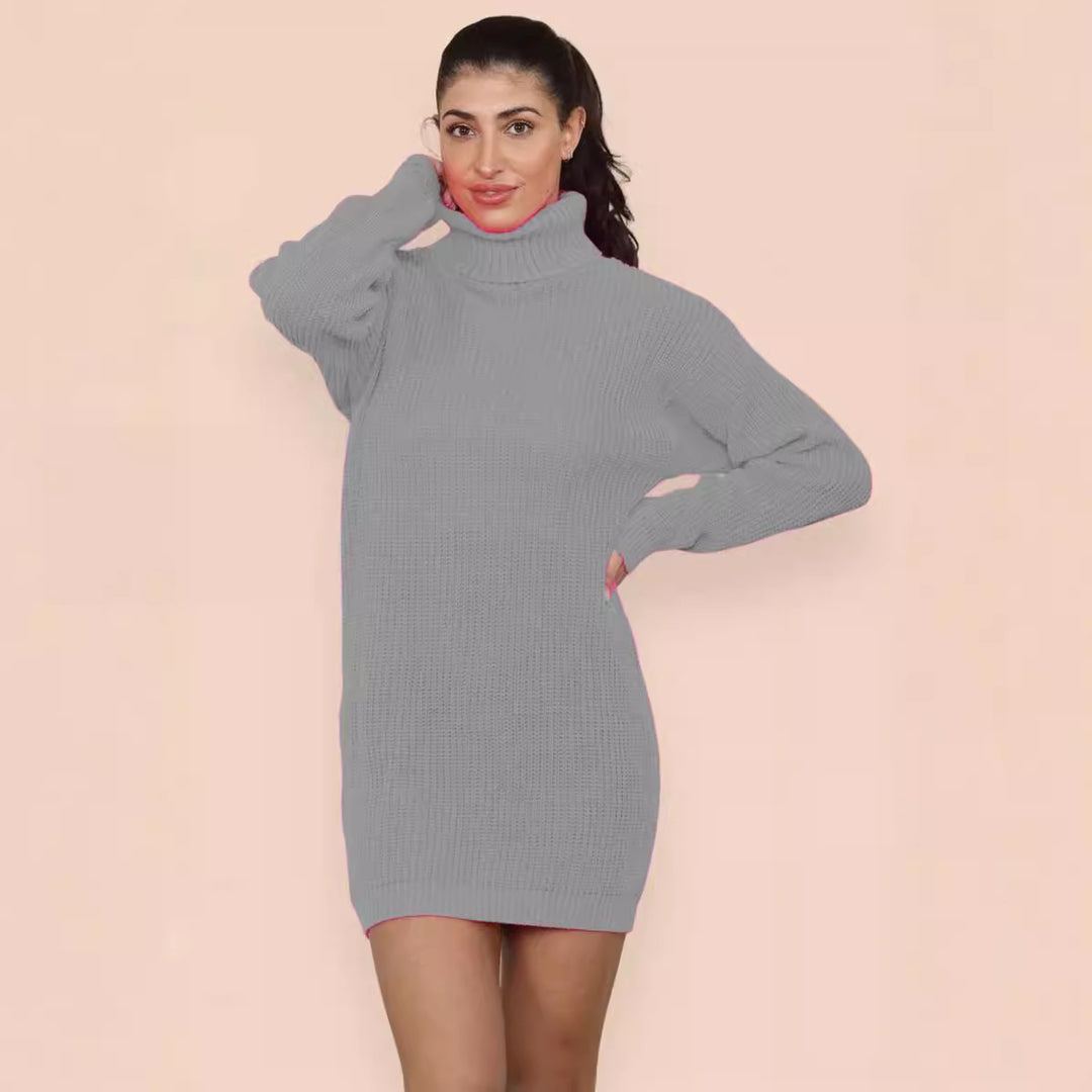 Knit dress for women with a comfortable turtleneck and casual fit Lune Londonl