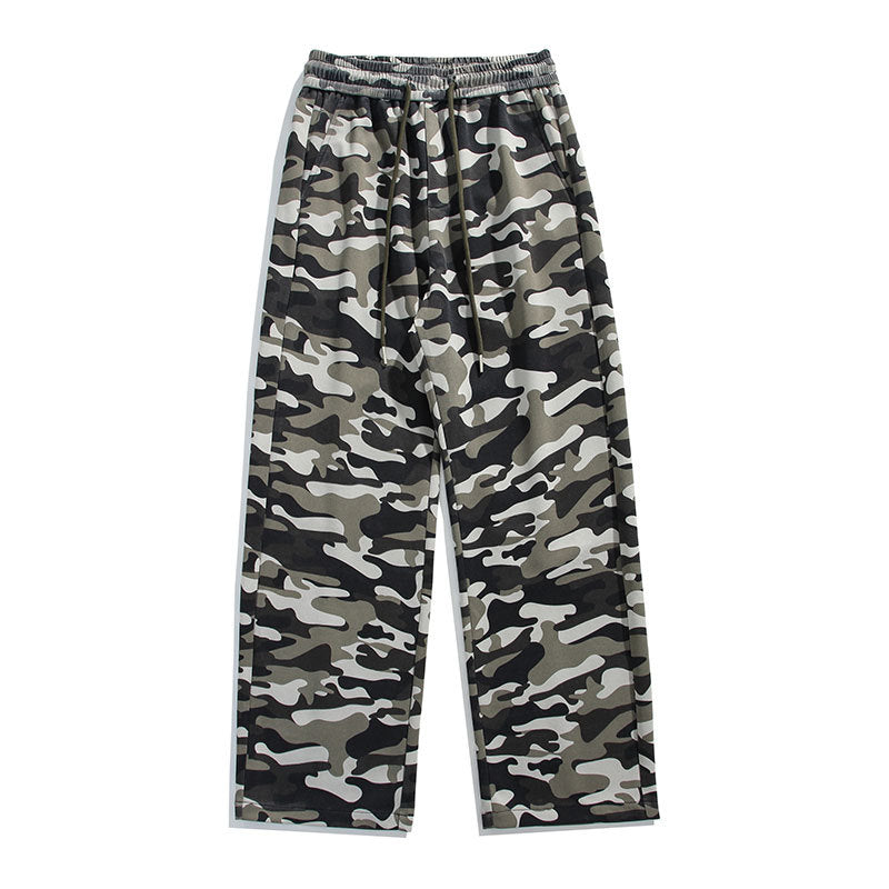 Casual cargo pants for women with drawstring and practical camouflage pattern Lune London