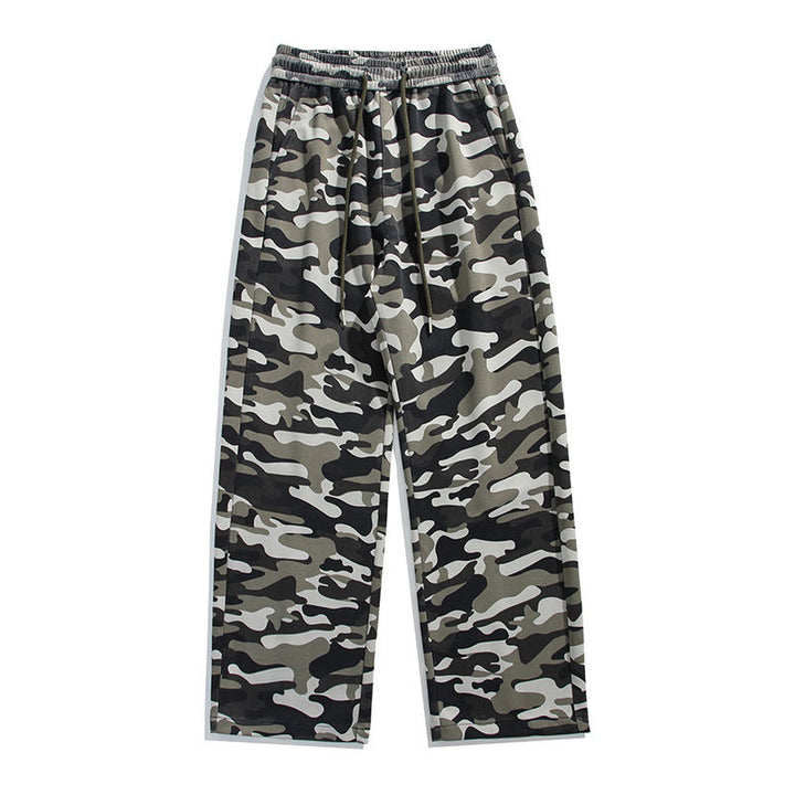 Casual cargo pants for women with drawstring and practical camouflage pattern Lune London