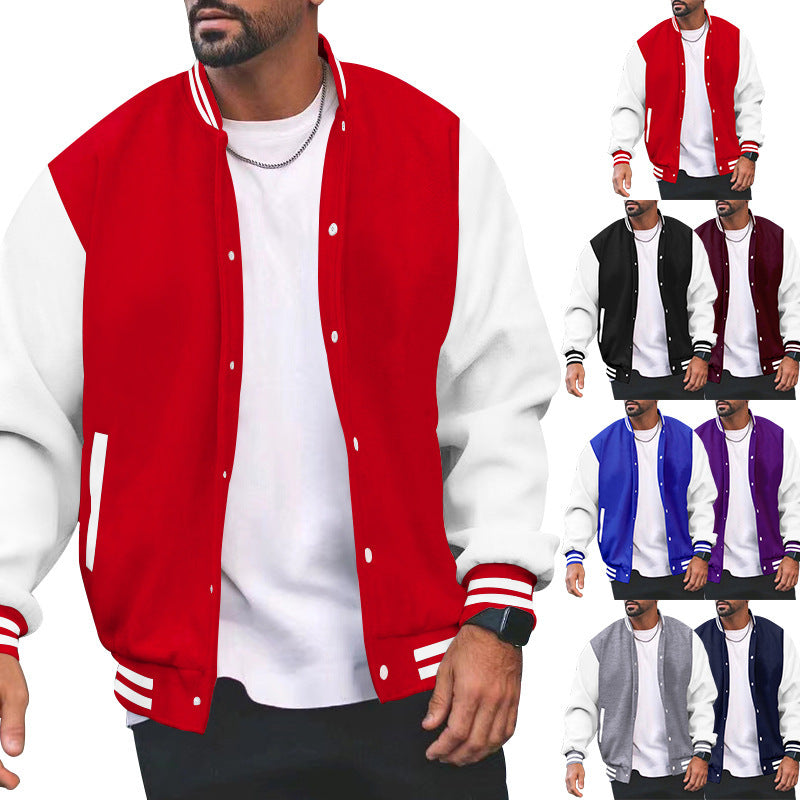 Men's college jacket with contrasting sleeves and classic cuffs Chic and style
