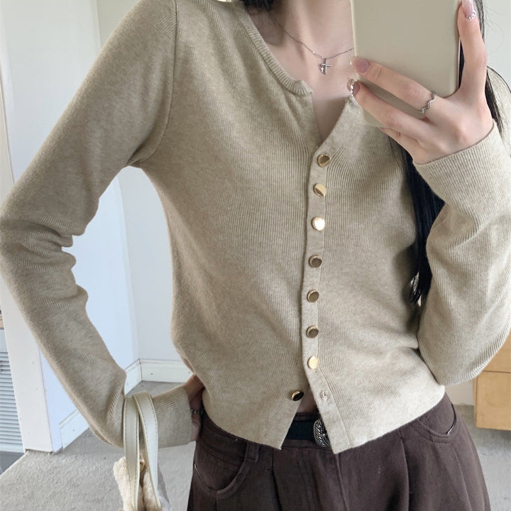 Women's knitted jacket with mother-of-pearl buttons Lune London