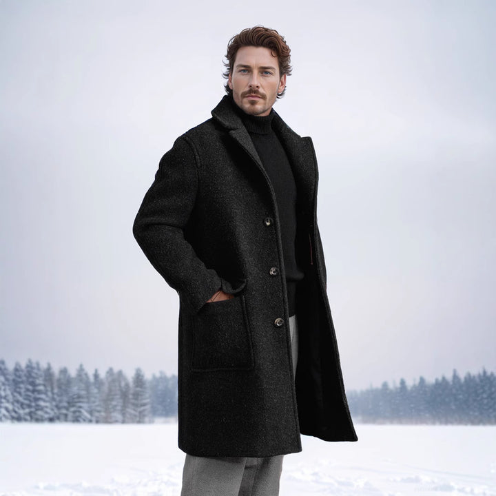 Classic Fit Wool Coat for Men Lune London