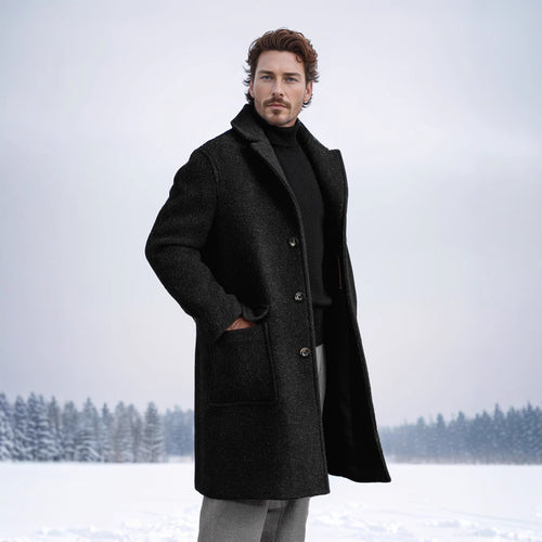 Classic Fit Wool Coat for Men Lune London