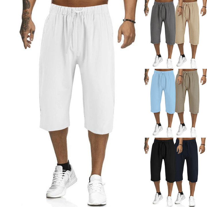 Light leisure pants for men with elastic waistband and practical side pockets Lune London