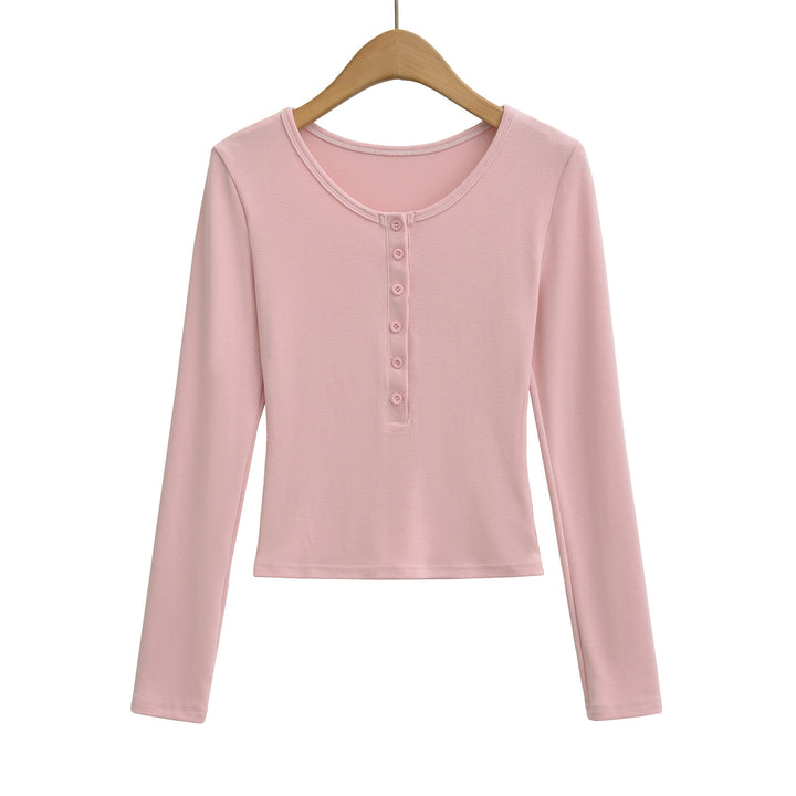 Long sleeve top for women with button neckline and relaxed fit Lune London
