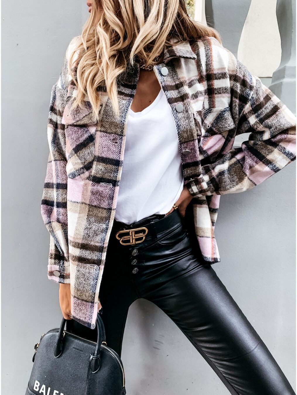 Women Plaid Flannel Jacket Lune London