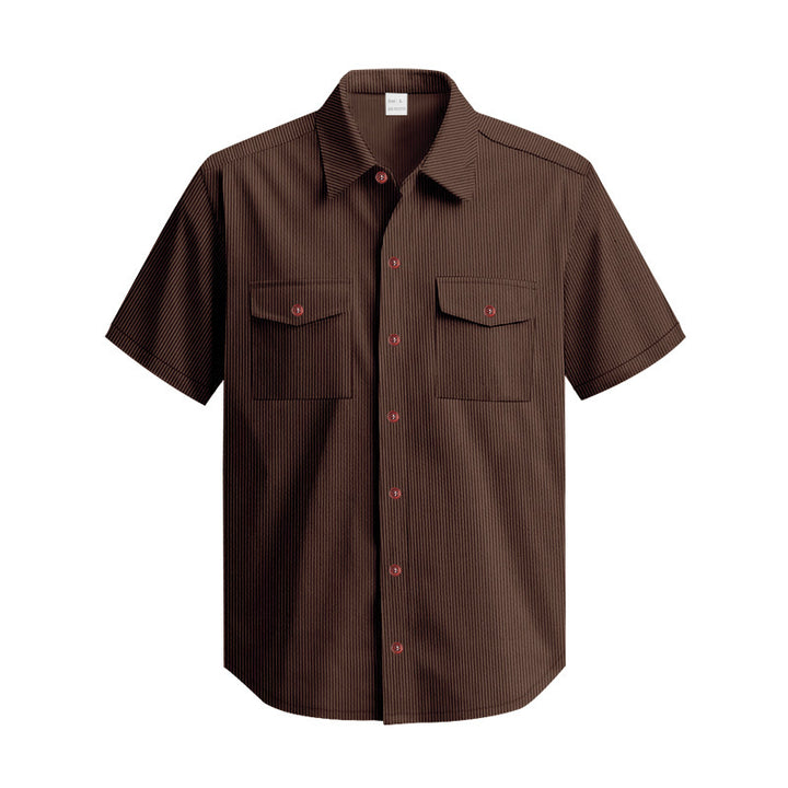 Short-sleeved shirt for men with textured surface and practical chest pockets Lune London