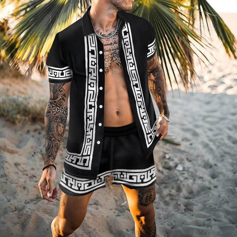 Men's Floral Print Short Sleeve Holiday Set Lune London