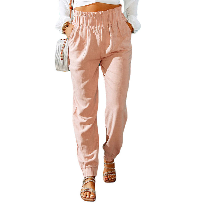 Casual women's pants with elastic waist and practical pockets Lune London