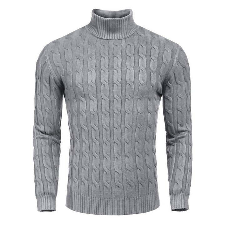 Elegant turtleneck sweater for men with structured knit look Lune London