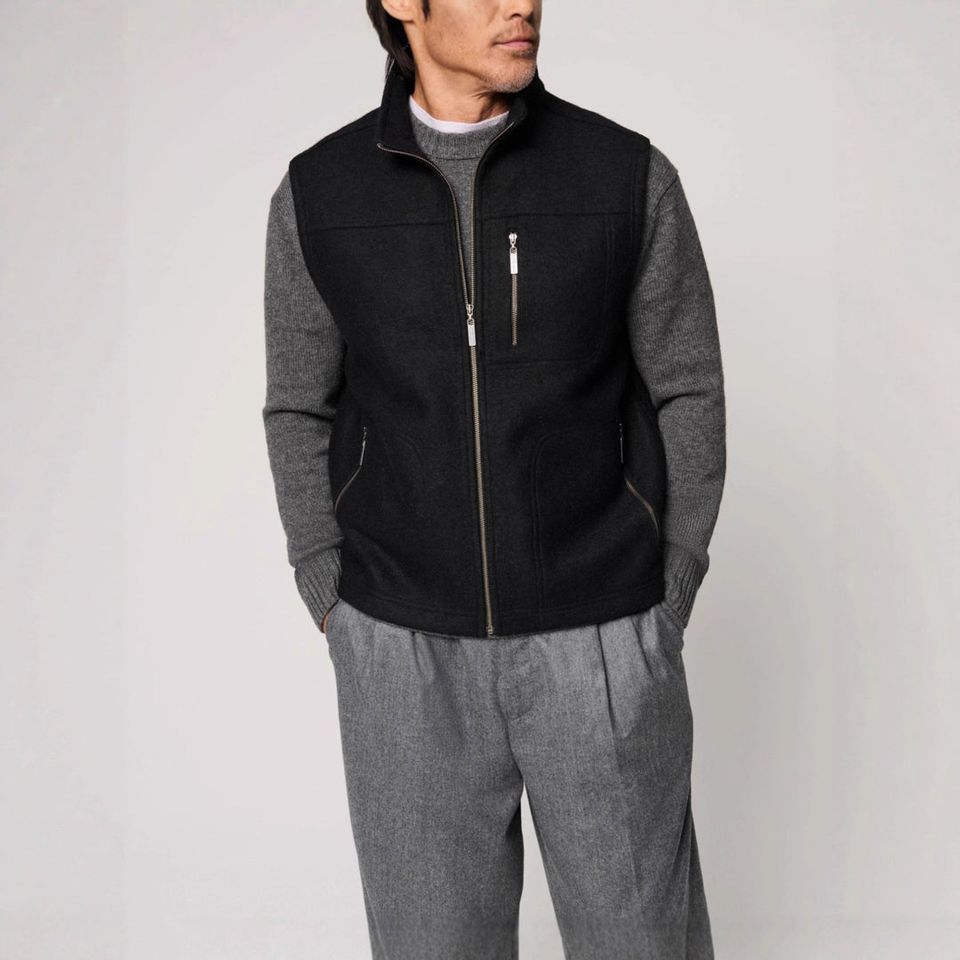 Men's Warm Vest Made Of High-Quality Virgin Wool with Button Closures Lune London