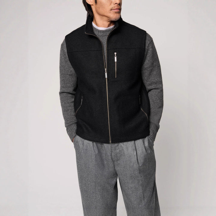 Men's Warm Vest Made Of High-Quality Virgin Wool with Button Closures Lune London