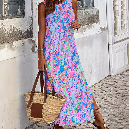 Maxi dress for women with floral pattern and relaxed fit Lune London