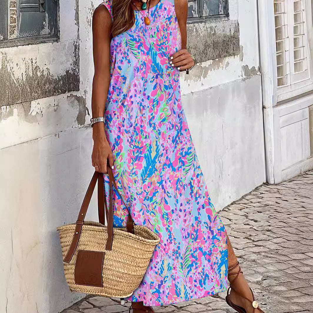 Maxi dress for ladies with floral pattern and casual cut Lune London