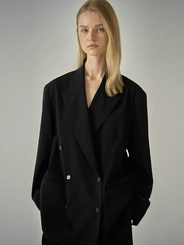 Blazer Femme Fashionable Stylé avec Rangée de Boutons Doubles et Coupe Oversize Chic & Stil