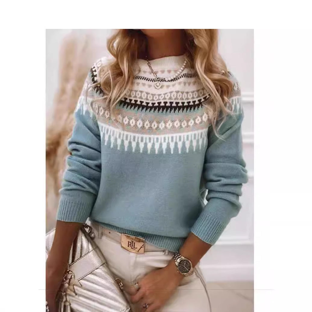 Pull féminin en design tricot scandinave avec motif ludique Chic & Stil