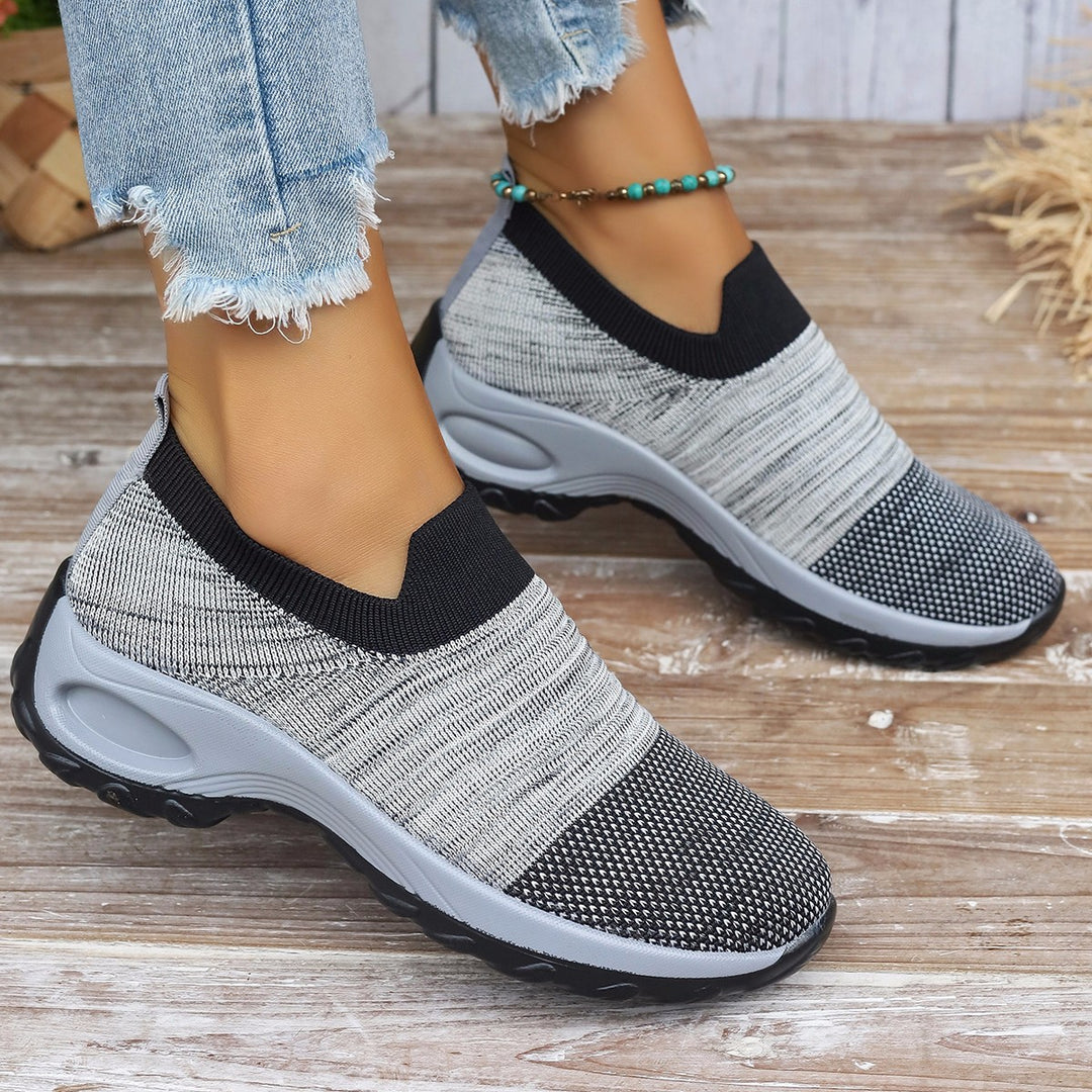 Ladies Slip-On Breathable Sneakers with Chic Elastic Insert