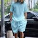 Women Casual Oversized Sweatshirt and Shorts Set Chic & Stil
