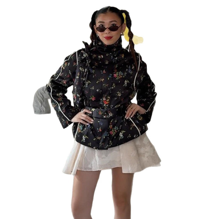 Stylish women's bomber jacket with floral accents Lune London