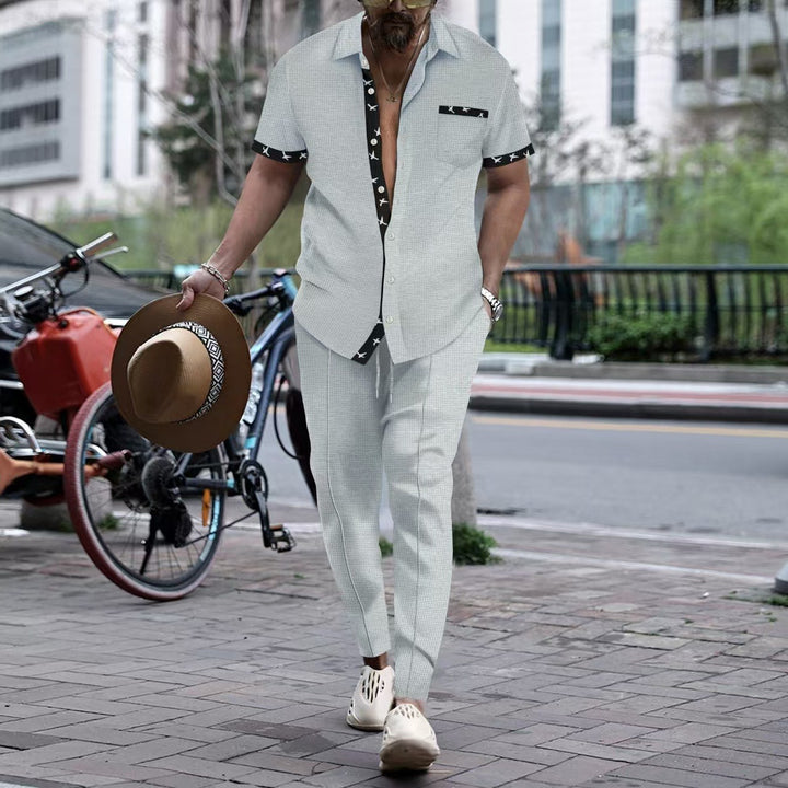 Men's chic short sleeve shirt and slim pants ensemble Lune London