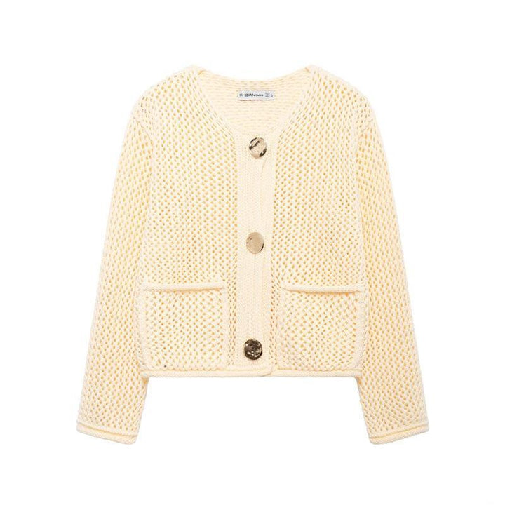 Lady cardigan with a breathable knit structure and practical pockets Lune London