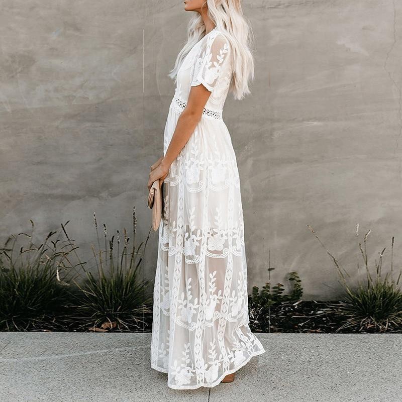 Elegant embroidered maxi dress for women Lune London