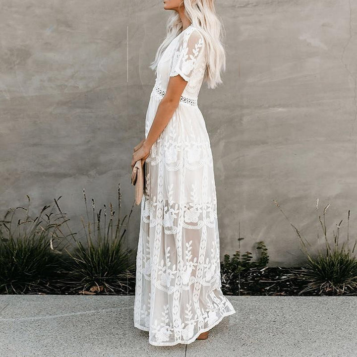 Elegant embroidered maxi dress for women Lune London