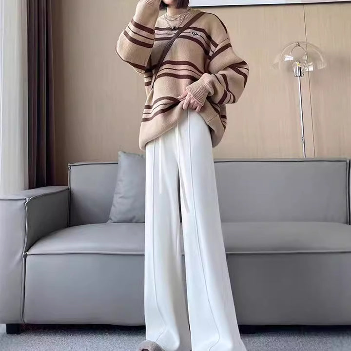 Pantalons larges en tricot pour femmes avec un design texturé Chic & Stil