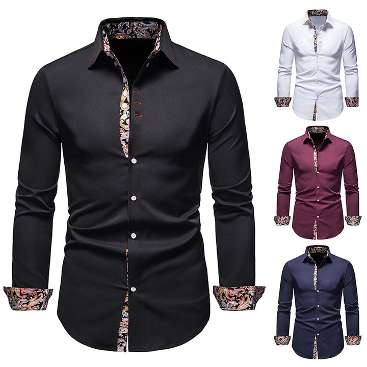 Elegant long-sleeve shirt for men with a eye-catching paisley pattern Lune London