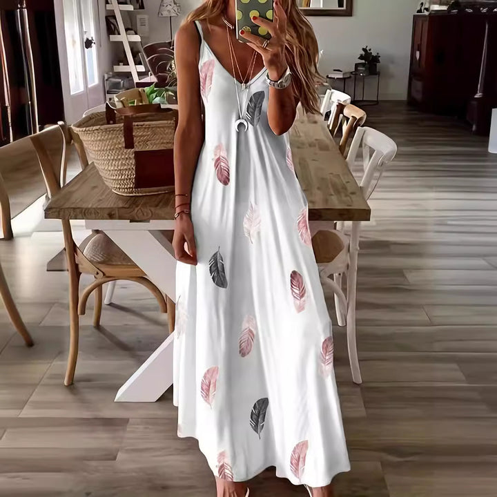 Lune London Leaf Print Maxi Dress