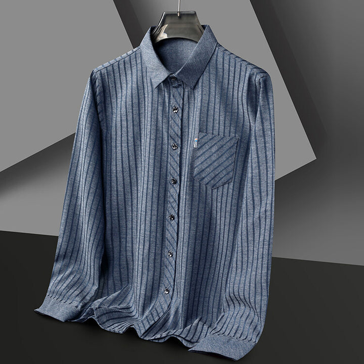Elegant slim-fit long-sleeve shirt for men with structured design Lune London