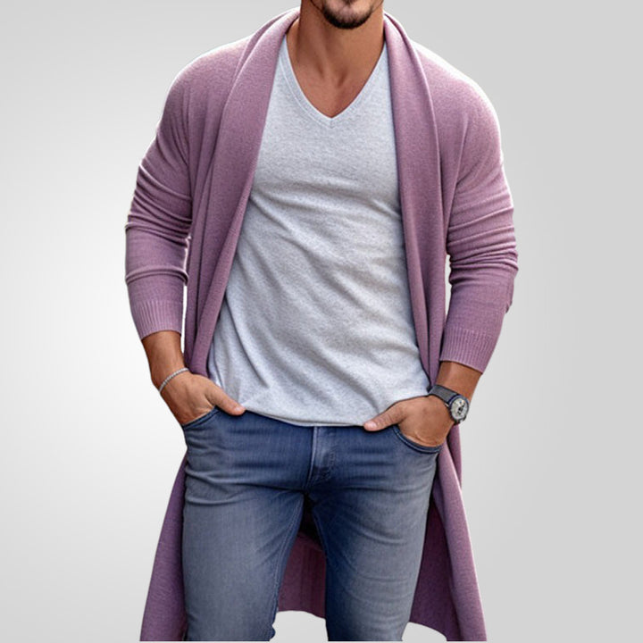 Casual knit cardigan for men with open cut Lune London