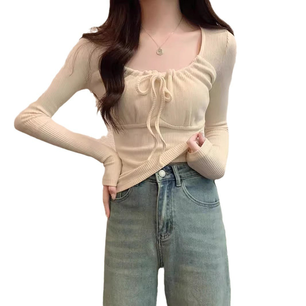 Women's Long Sleeve Top with Ruched Collar Chic & Stil