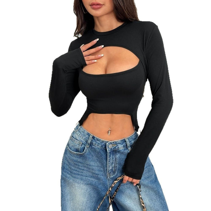 Top Longue à Manches Ajusté pour Femmes avec Découpe Asymétrique Chic & Stil