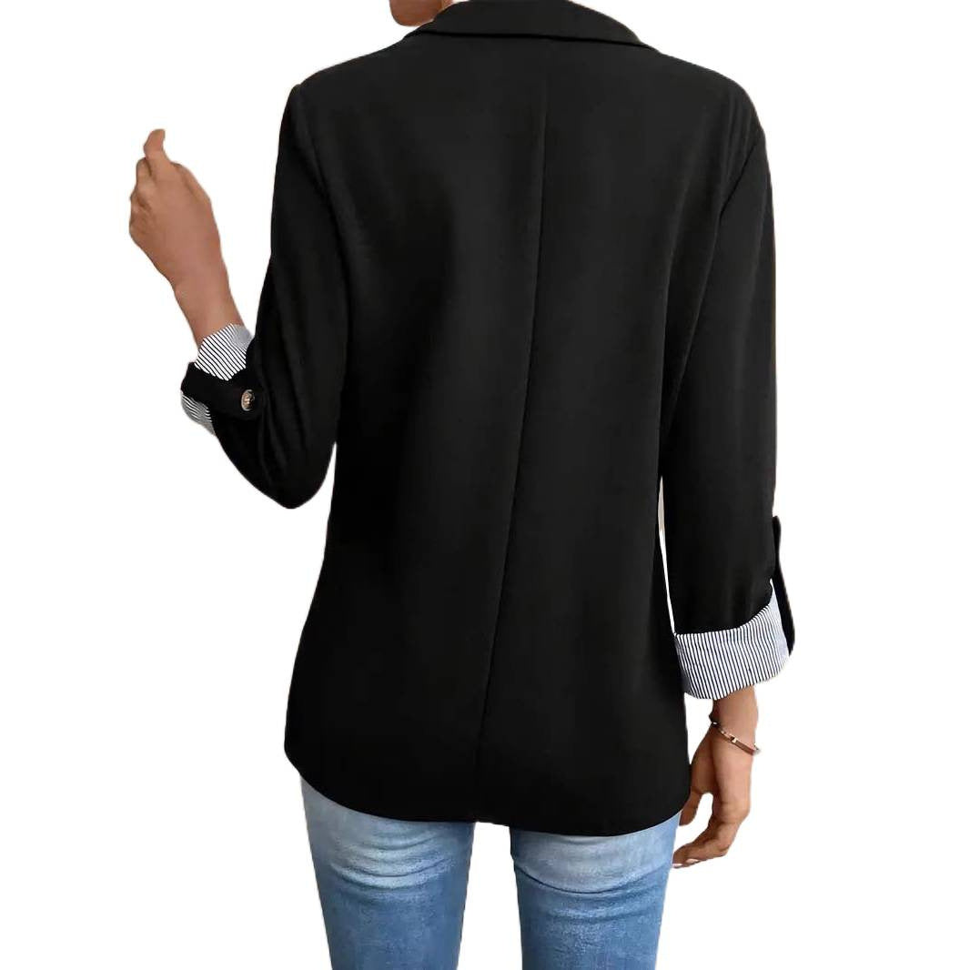 Chic blazer jacket for women with contrasting sleeve details Lune London