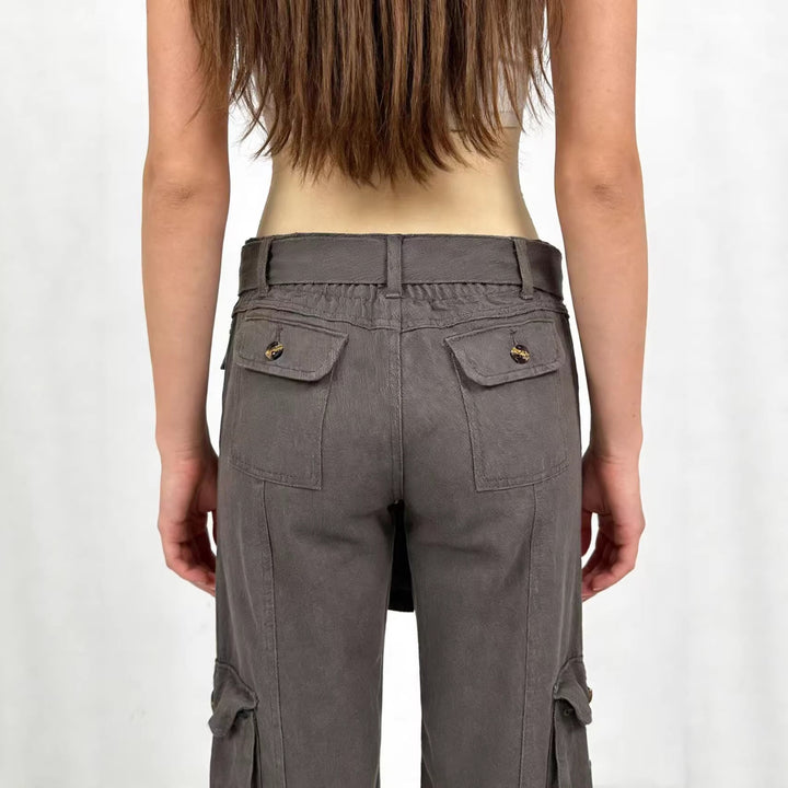 Women's stylish loose Cargo pants with belt and pockets Lune London