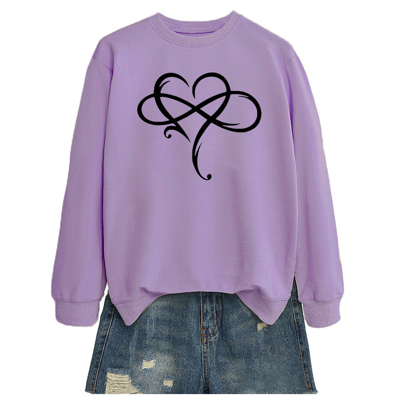 Sweatshirt pour femmes avec design de cœur créatif et coupe décontractée Chic & Stil