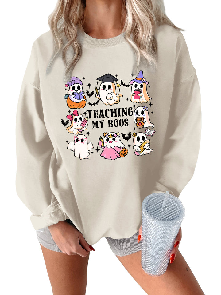 Sweatshirt pour femmes avec un design Halloween ludique et une coupe décontractée Chic & Stil